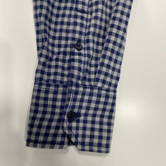 JOE FRESH Blue & Gray 100% Cotton Plaid Button Shirt ~ Size Small - Picture 8 of 14